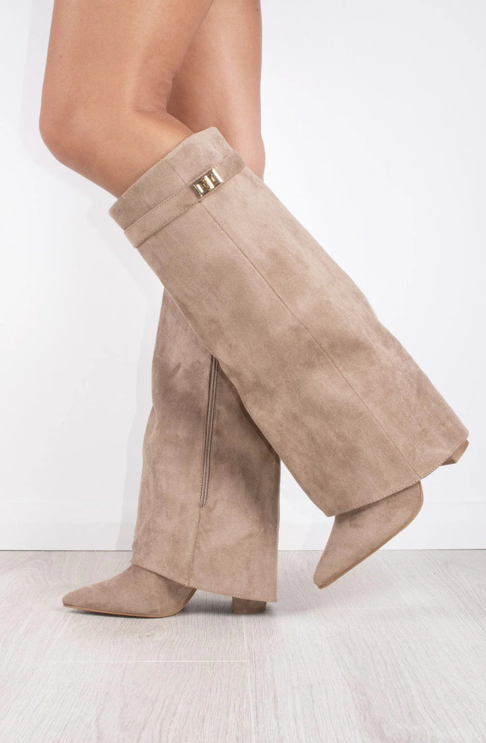Stivali Melany in finta pelle scamosciata - Beige Champagne