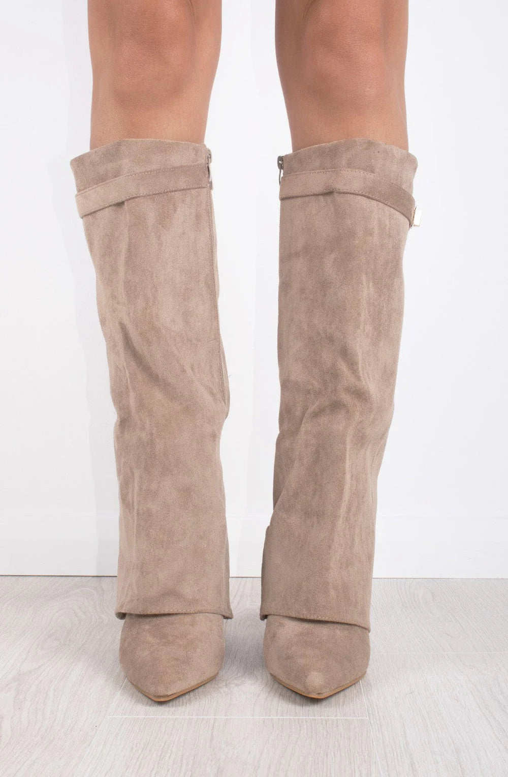 Stivali Melany in finta pelle scamosciata - Beige Champagne
