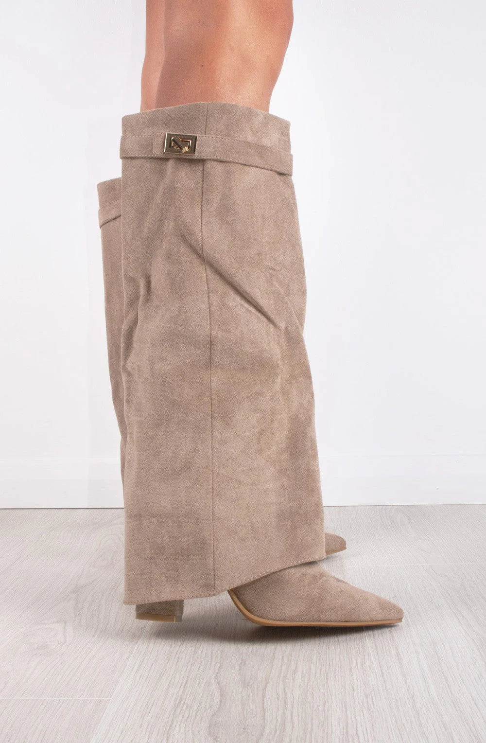 Stivali Melany in finta pelle scamosciata - Beige Champagne