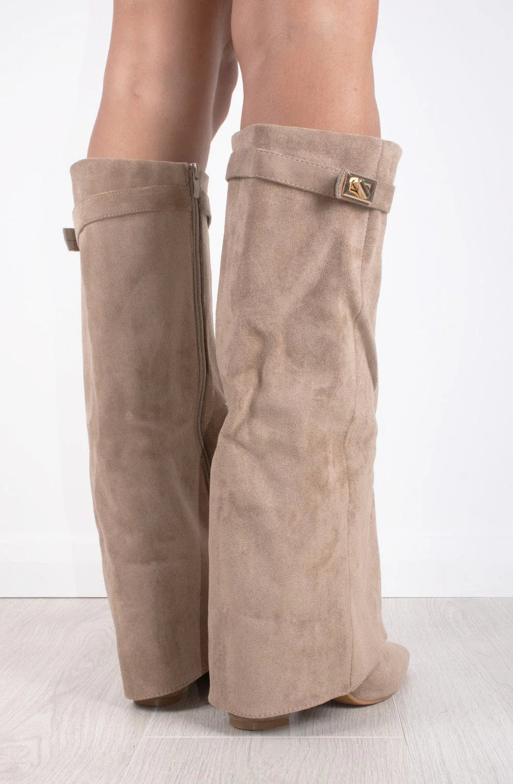 Stivali Melany in finta pelle scamosciata - Beige Champagne