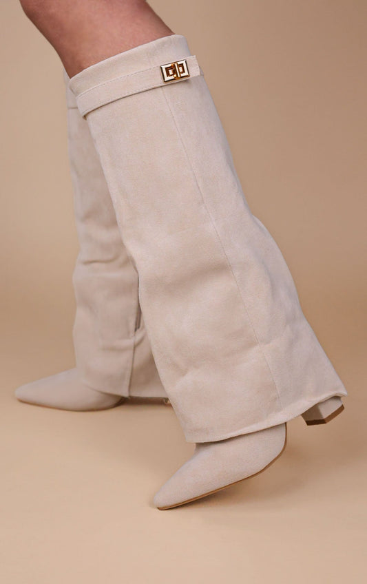 Stivali Melany in finta pelle scamosciata - Beige Champagne