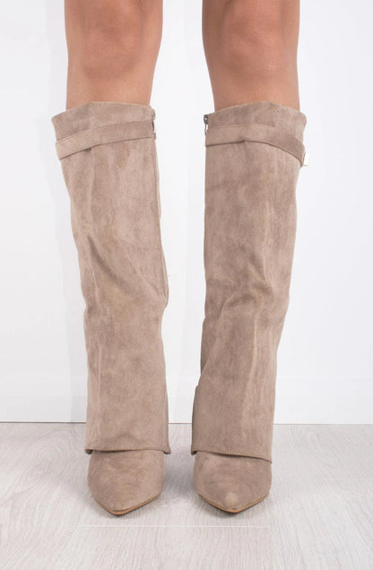 Stivali Melany in finta pelle scamosciata - Beige Champagne