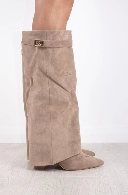 Stivali Melany in finta pelle scamosciata - Beige Champagne